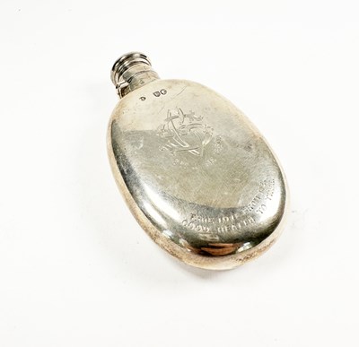Lot 405 - Small Oval Hip Flask.