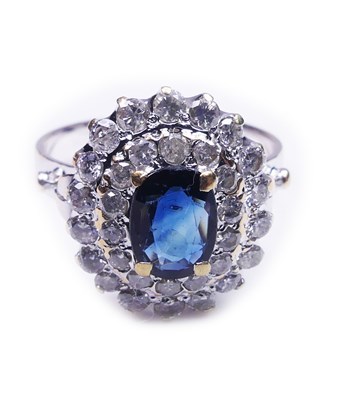 Lot 342 - Sapphire & Diamond Ring.