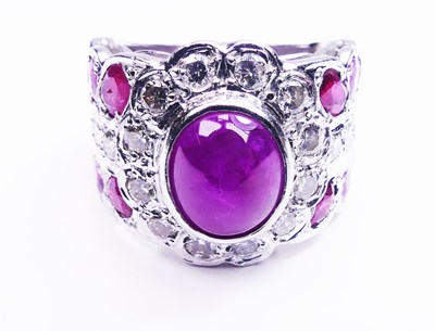 Lot 341 - Ruby & Diamond Ring.