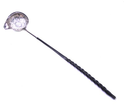 Lot 386 - Wooden Handle Silver Ladle Pourer.