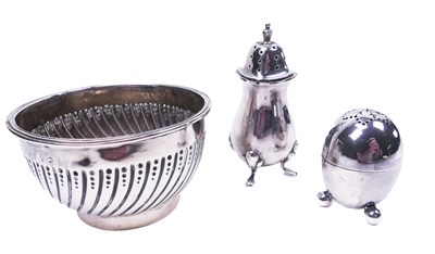 Lot 398 - Salt and Pepper Shakers with Salts Bowl.