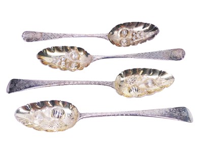 Lot 444 - Four Large Berry Spoons.