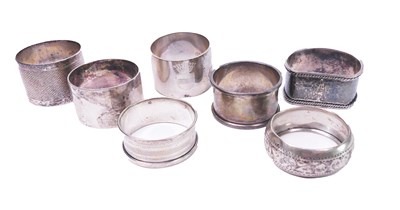 Lot 420 - Silver Serviette Rings.