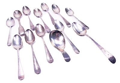 Lot 409 - Twelve Coffee Spoons with One Tea Caddy Spoon.