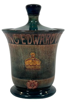 Lot 211 - Moorcroft King Edward VIII 'Coronation, 1937' Lidded Jar.