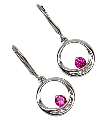 Lot 170 - Sapphire & Diamond Drop Earrings.