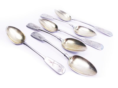 Lot 269 - Six Russian Sugar Spoons.
