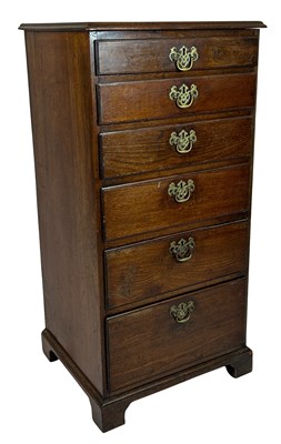 Lot 146 - Tall Lingerie Chest with Ornate Brass Pulls.