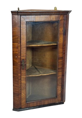 Lot 163 - Antique Corner Cabinet with Glass Paned Front.