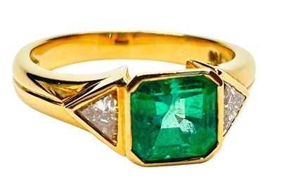 Lot 111 - Emerald and Diamond Ring.