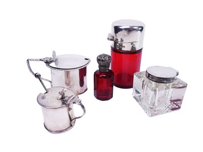 Lot 438 - Ink Bottle, Perfume Bottles and Two Mustard Pots.