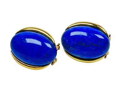 Lot 159 - Lapis Lazuli Earrings.