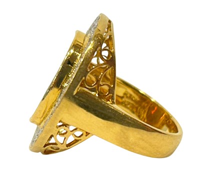 Lot 55 - 20CT Yellow Gold Opal and Diamond Ring.