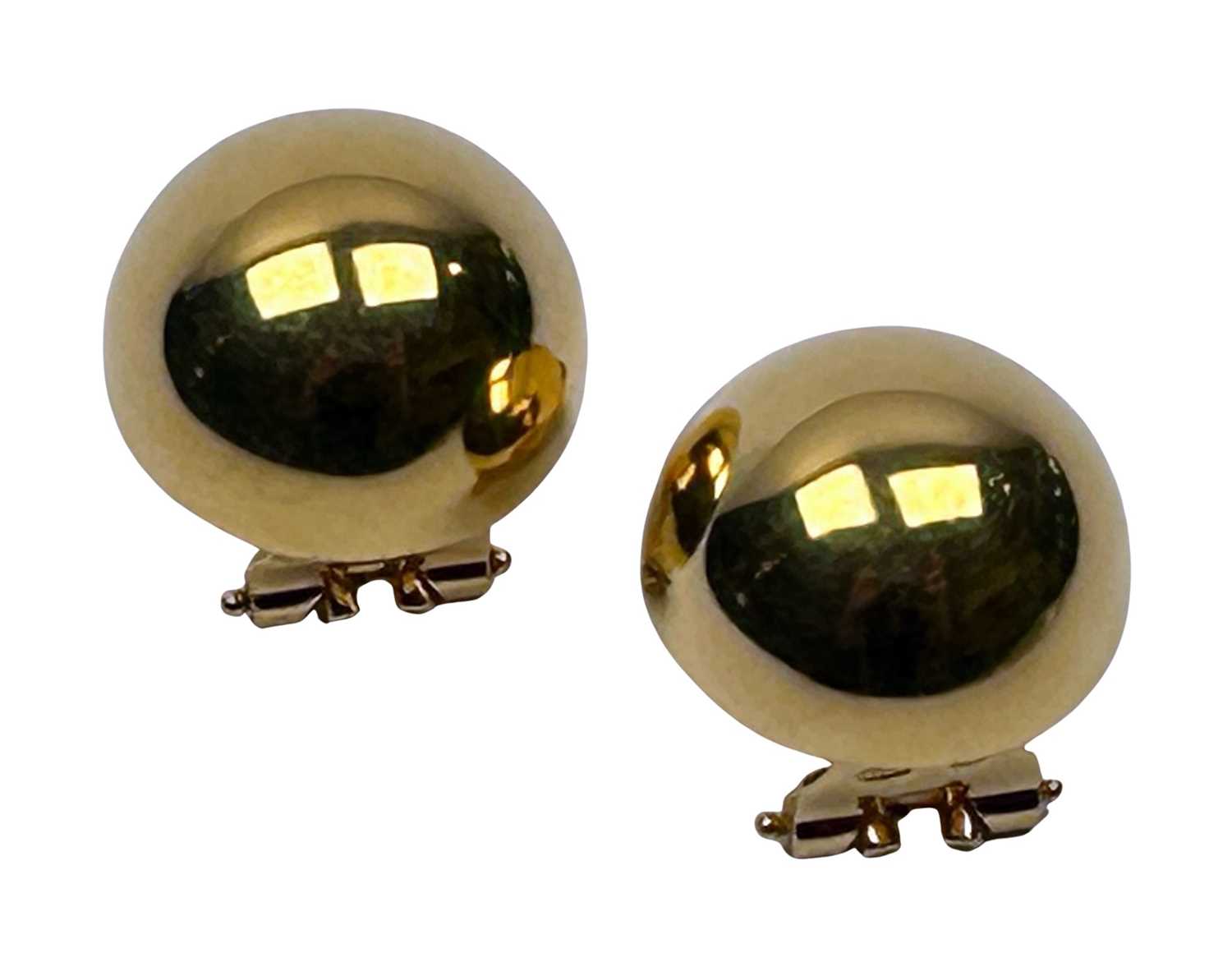 Lot 49 - 18 ct Yellow Gold Domed Earrings.