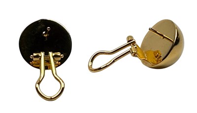 Lot 49 - 18 ct Yellow Gold Domed Earrings.