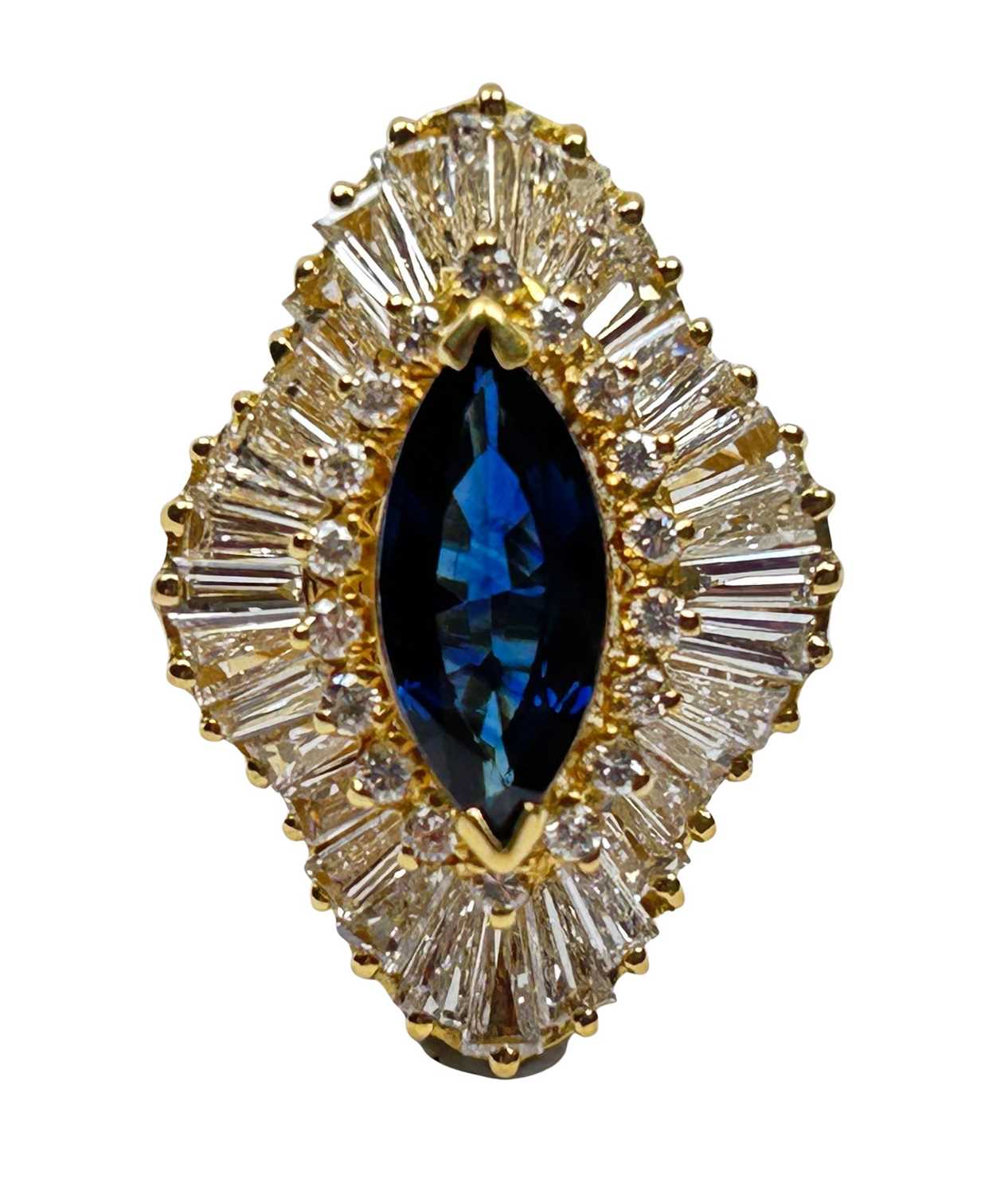 Lot 56 - Diamond and Sapphire Cluster.