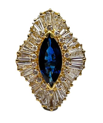 Lot 56 - Diamond and Sapphire Cluster.