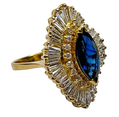 Lot 56 - Diamond and Sapphire Cluster.