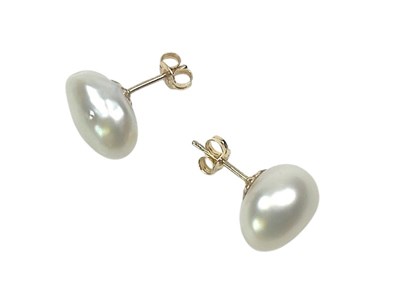 Lot 78 - Baroque Pearl Studs.