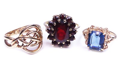 Lot 351 - A Trio of Yellow Gold Rings.