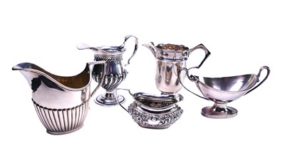 Lot 439 - Four Silver Jugs and a Dish.