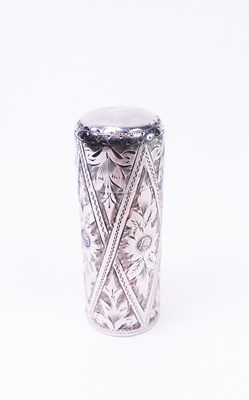 Lot 421 - Small Silver Perfume Bottle glass centre.