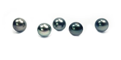 Lot 43 - Five Back Cultured Pearls.