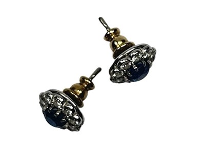 Lot 47 - Diamond Sapphire Earrings.
