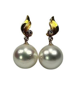 Lot 46 - Pair of Large South Sea Cultured Pearls.