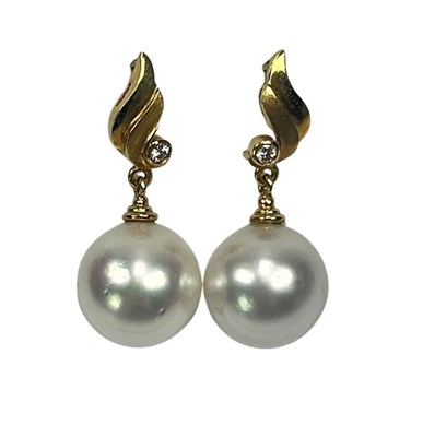 Lot 46 - Pair of Large South Sea Cultured Pearls.