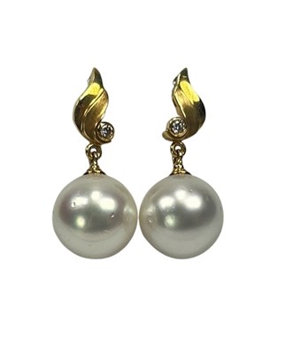 Lot 46 - Pair of Large South Sea Cultured Pearls.