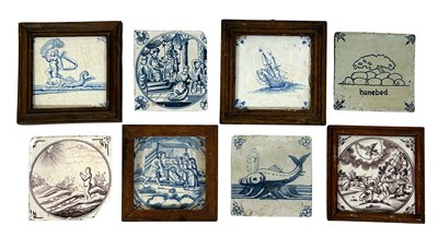 Lot 242 - A Collection of Manganese Delft Tiles.