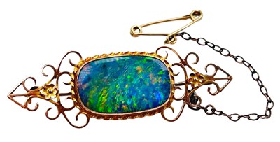 Lot 144 - Black Opal Brooch