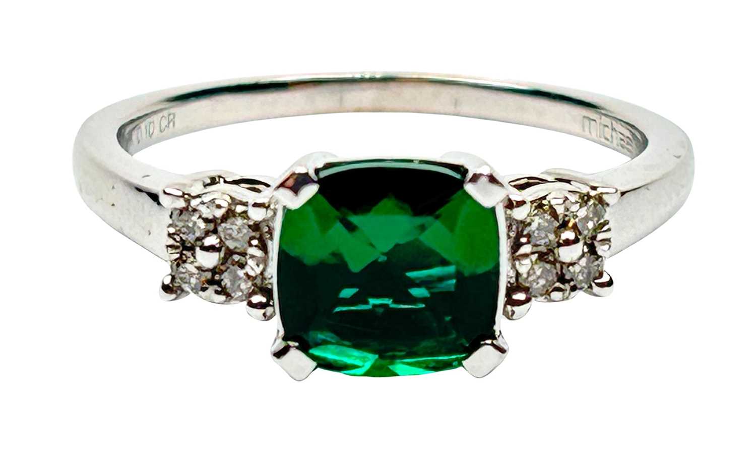 Lot 2 - Emerald Diamond Ring.