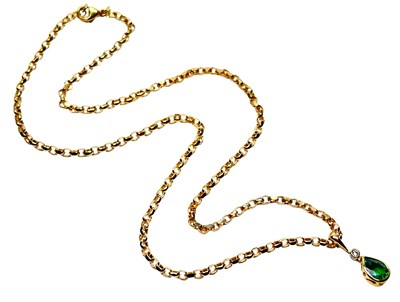 Lot 3 - Emerald Pendant with Chain.