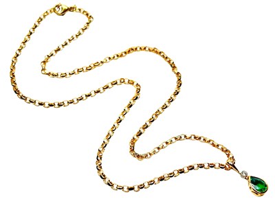Lot 3 - Emerald Pendant with Chain.