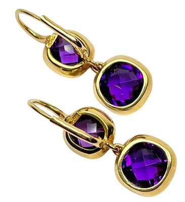 Lot 5 - Deep Coloured Amethyst Drop Earrings.