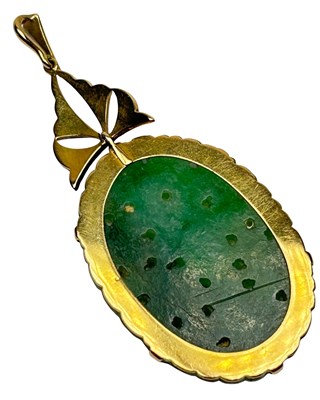 Lot 12 - Art Deco Style Jade Pendant.