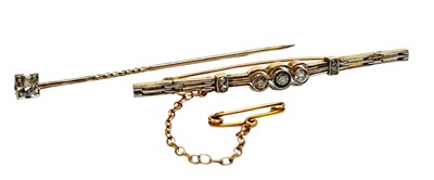 Lot 240 - Diamond Brooch Pins.
