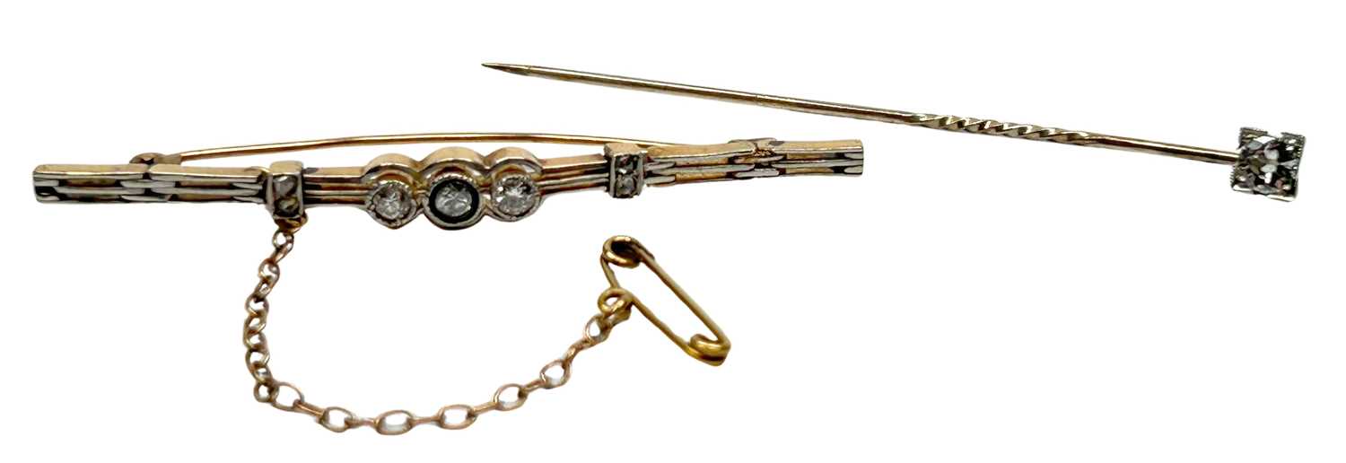Lot 240 - Diamond Brooch Pins.