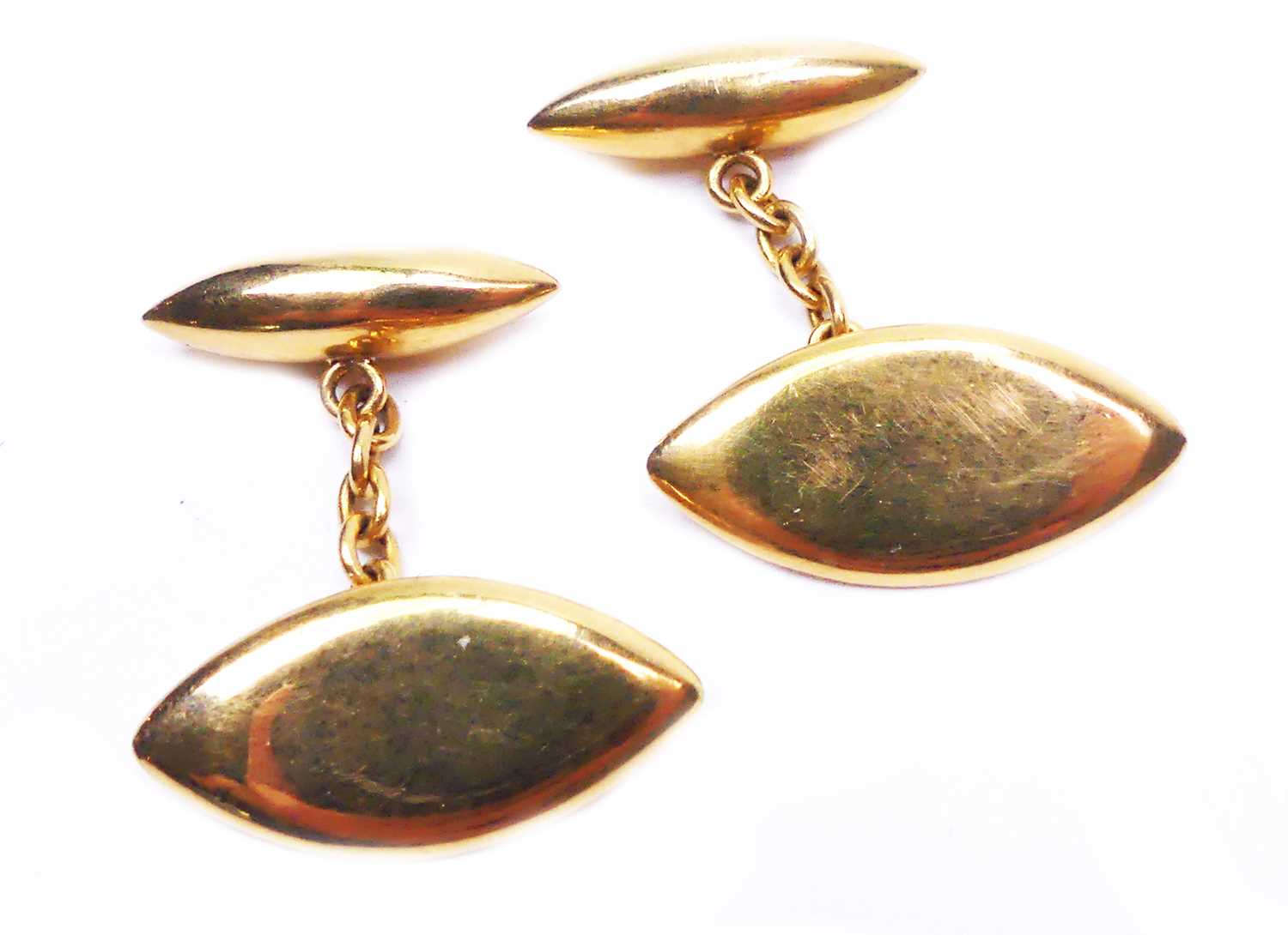 Lot 37 - Yellow Gold Cufflinks.