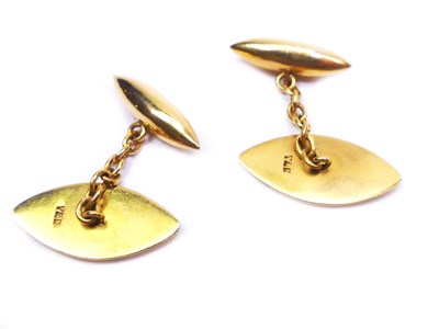Lot 37 - Yellow Gold Cufflinks.