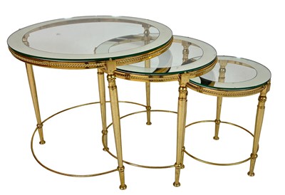 Lot 129 - Gilt Round Nesting Tables.
