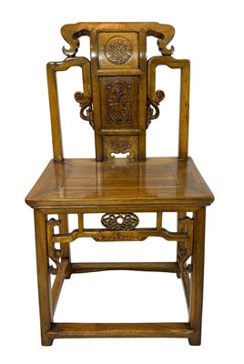 Lot 178 - Two Chinese Carved Chairs with Side Table.