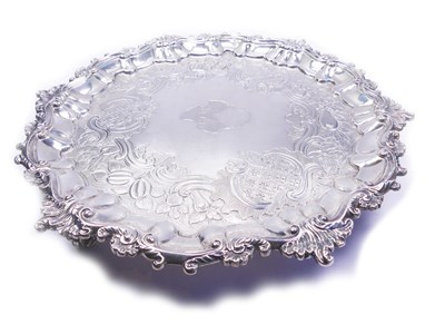 Lot 331 - Two Georgian Sterling Silver Salvers.