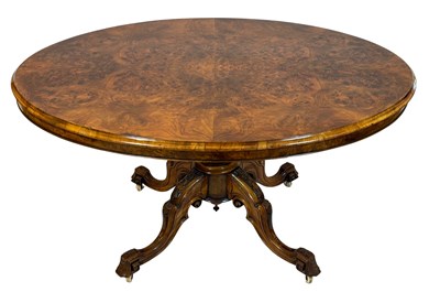 Lot 158 - Walnut Burl Oval Loo Table.