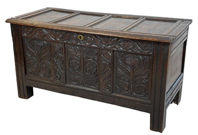 Lot 159 - Carved Paneled Coffer.
