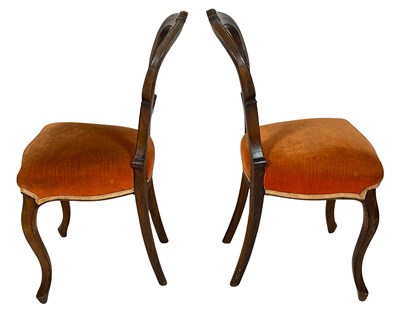 Lot 106 - Pair of Carved Balloon Back Mahogany Chairs.
