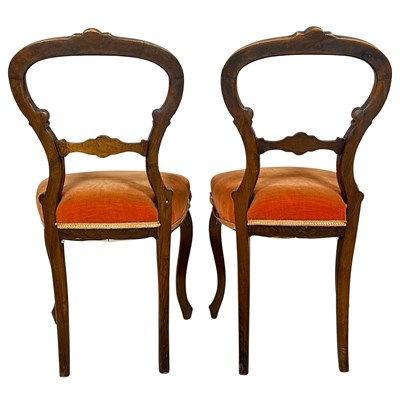 Lot 106 - Pair of Carved Balloon Back Mahogany Chairs.