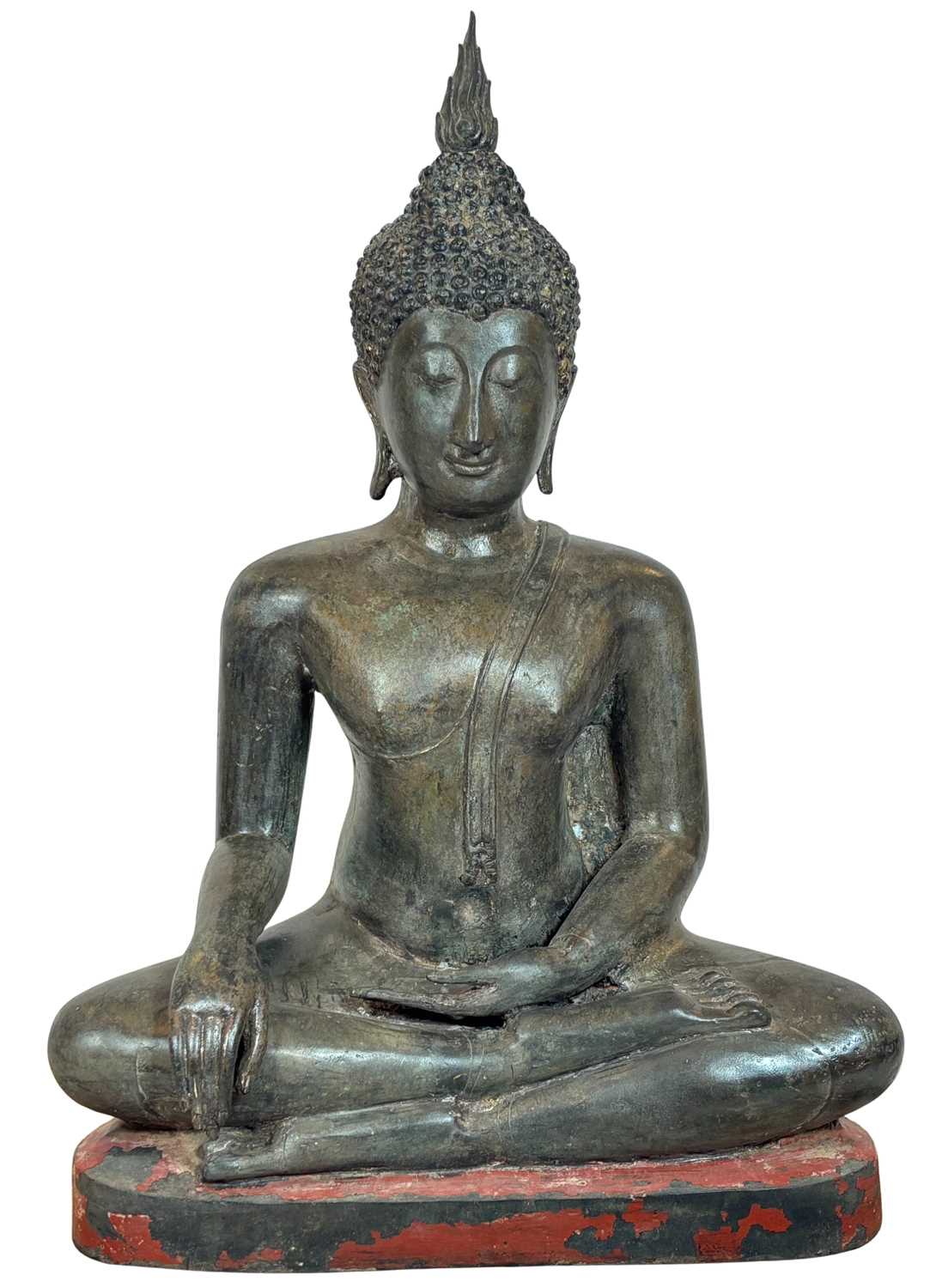 Lot 131 - Large Sukhothai Bronze Figure.